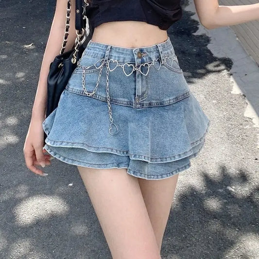 Denim Half-Length Skirt Women Spring and Summer 